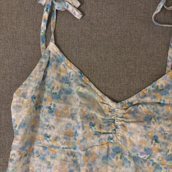 Anthropologie Cloth & Stone Blue Floral Mini Dress – Size XS - Picture 2 of 7
